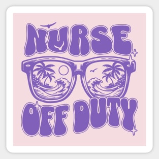 Nurse Off Duty Sunglasses Beach Sunset Palm trees - Summer Sticker